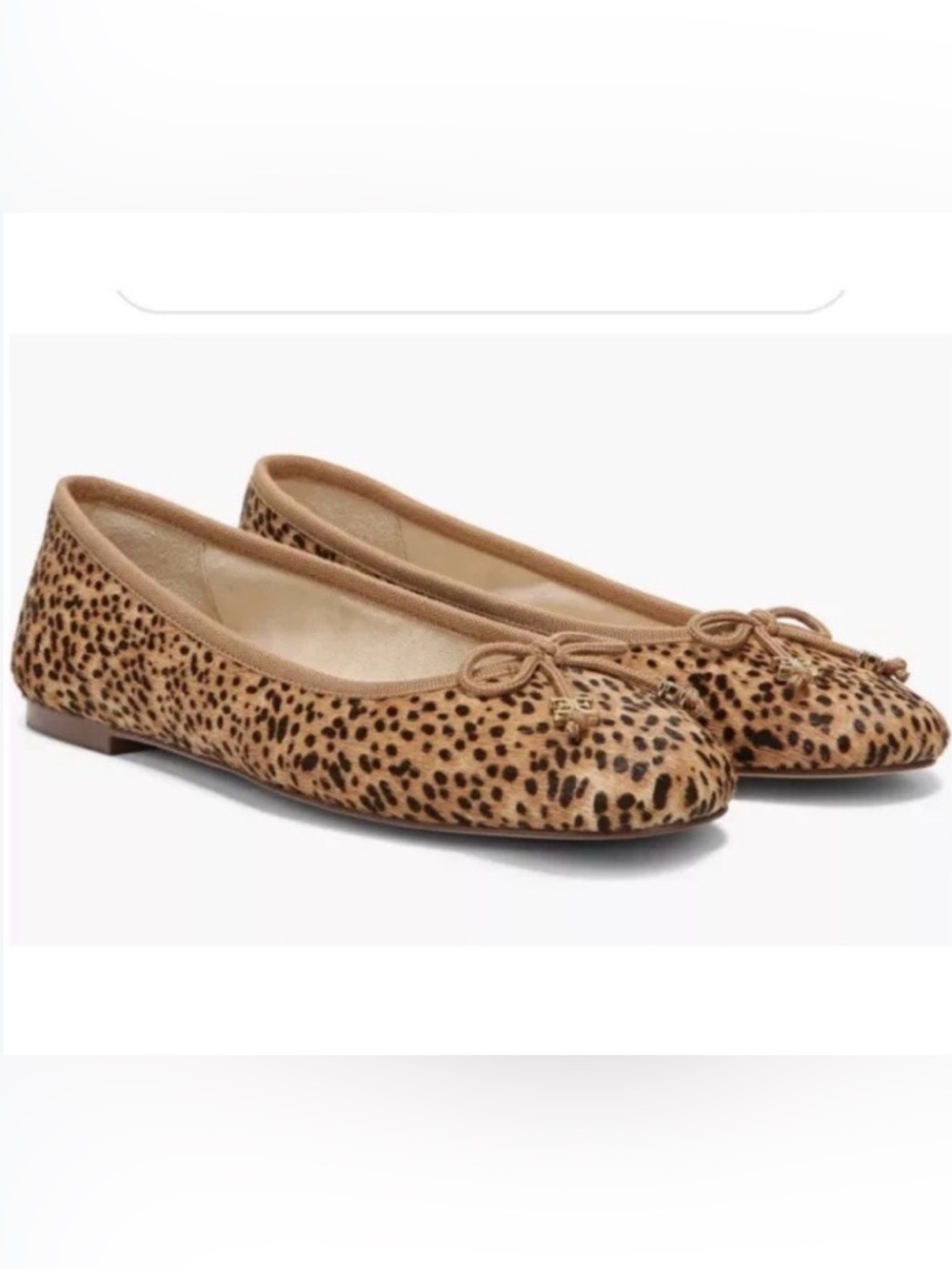 Sam Edelman Felicia Luxe Ballet Flats Leopard Cheetah Print Real Fur Sz 7 1/2 W